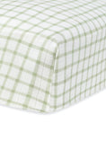 Load image into Gallery viewer, Muslin - Crib Sheet - Sage Windowpane