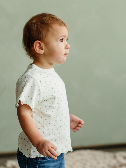 T-shirt - Girls - Flutter Sleeves - Hearts