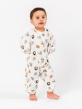 Load image into Gallery viewer, Organic Cotton Long Bubble Romper – Animal Frame Print
