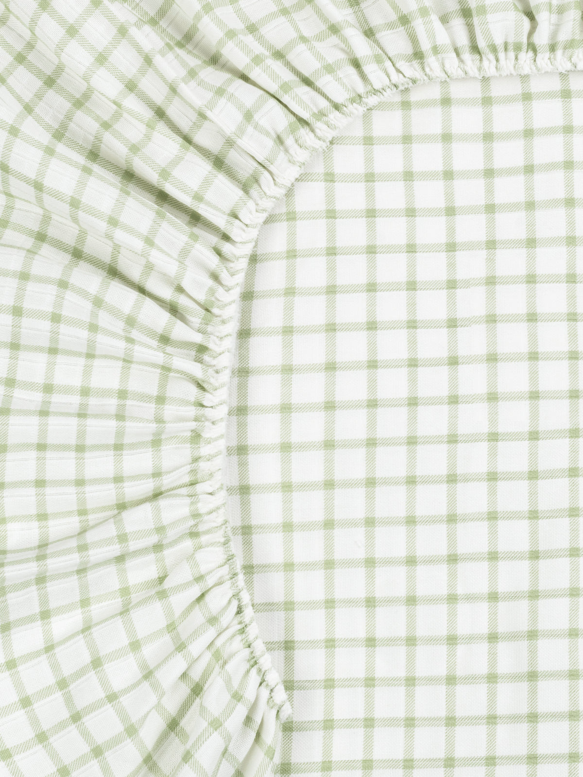 Muslin - Crib Sheet - Sage Windowpane