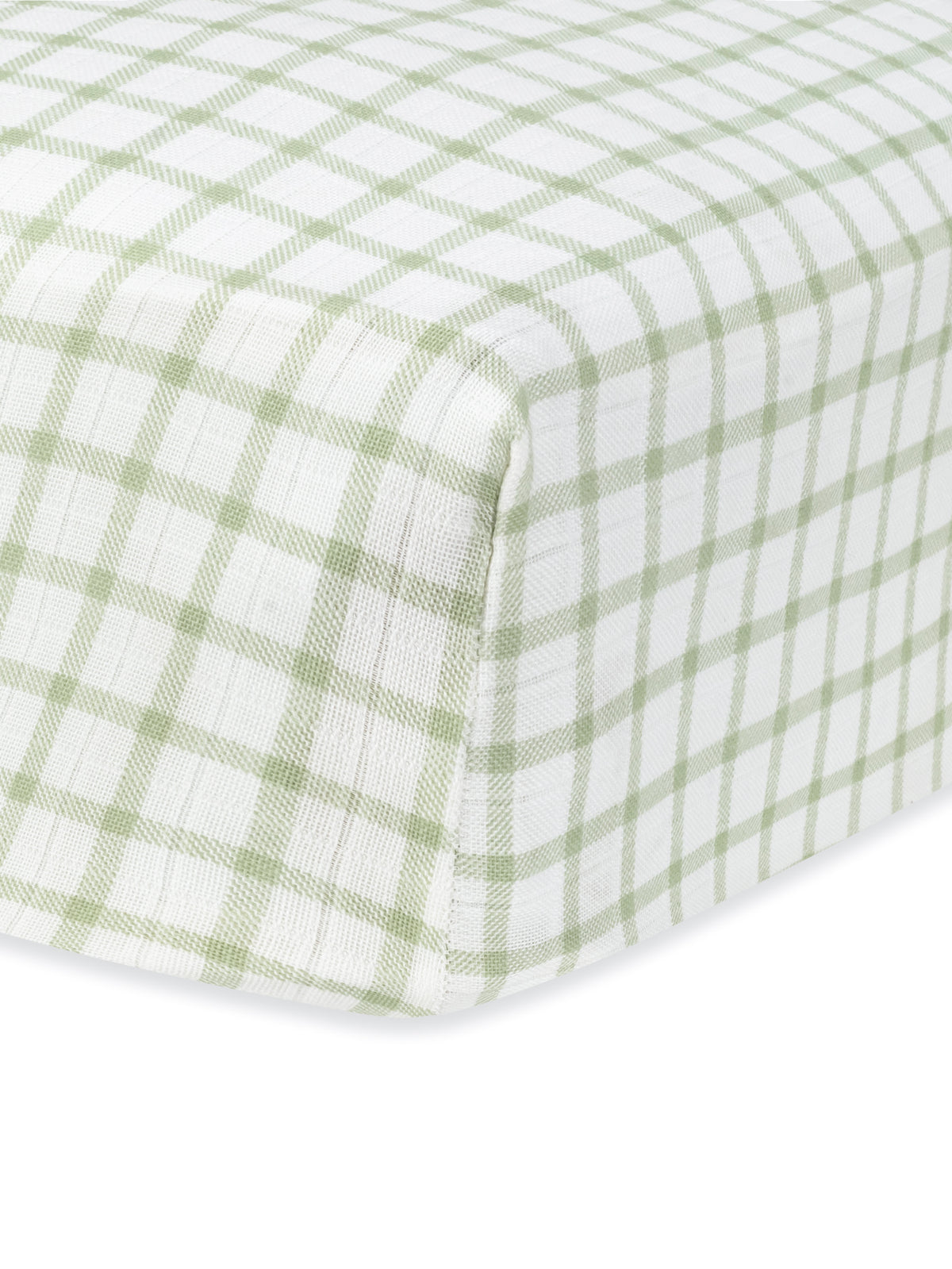 Muslin - Crib Sheet - Sage Windowpane