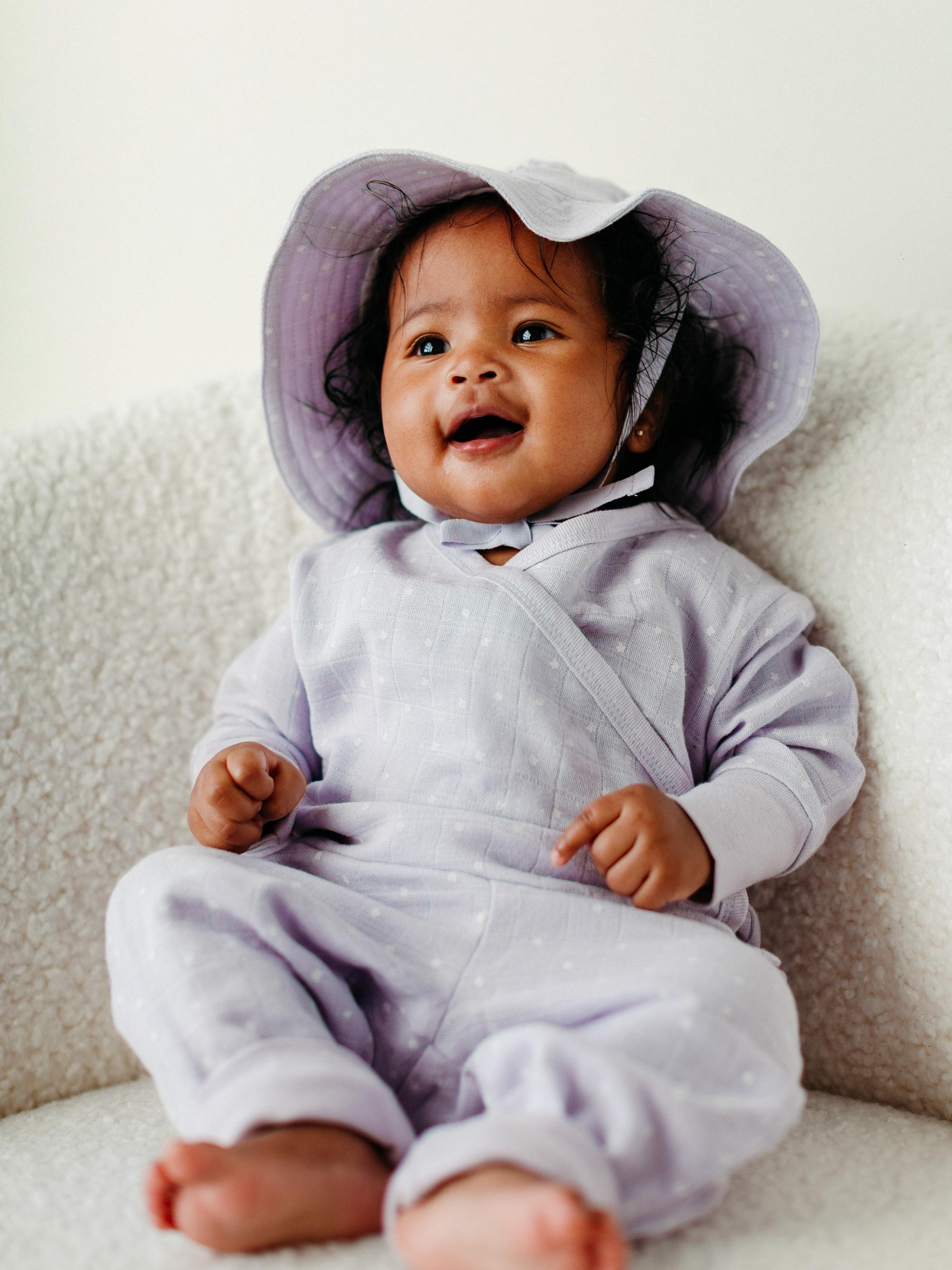 Muslin Side Snap Top & Pant Set - Lavender Stars