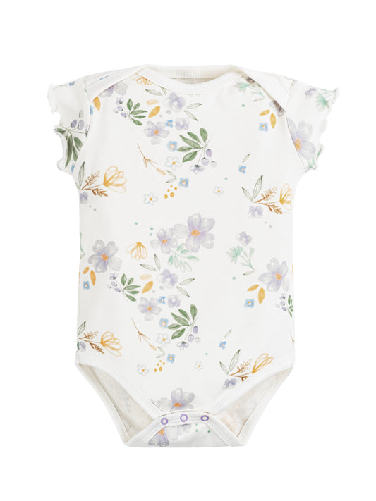 Onesie/Bodysuit - Flutter Sleeves - Modern Daisy