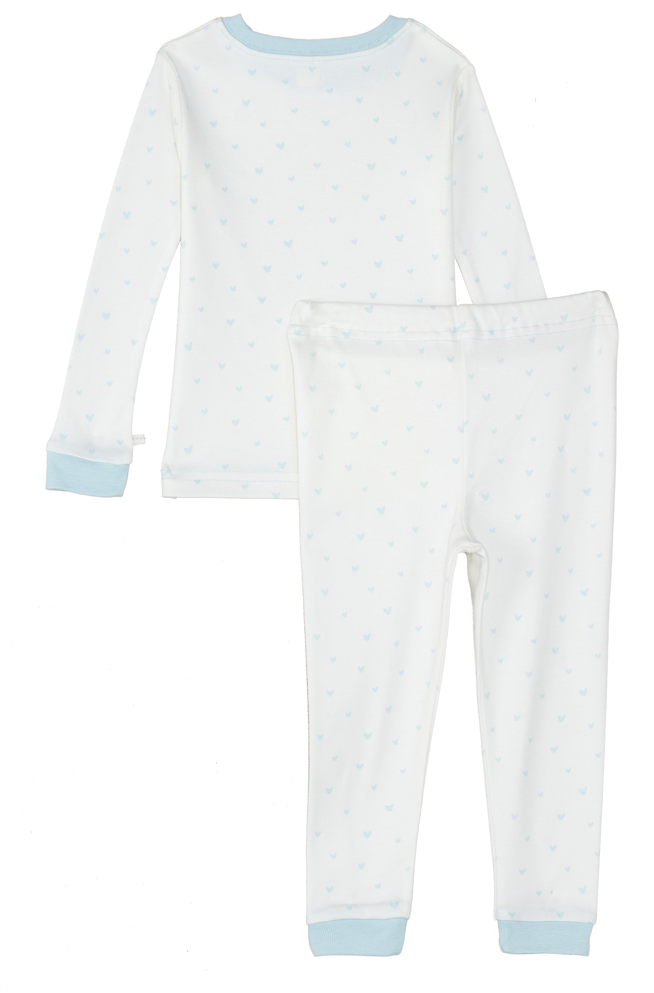 Organic Cotton Toddler Long Johns – Blue Hearts