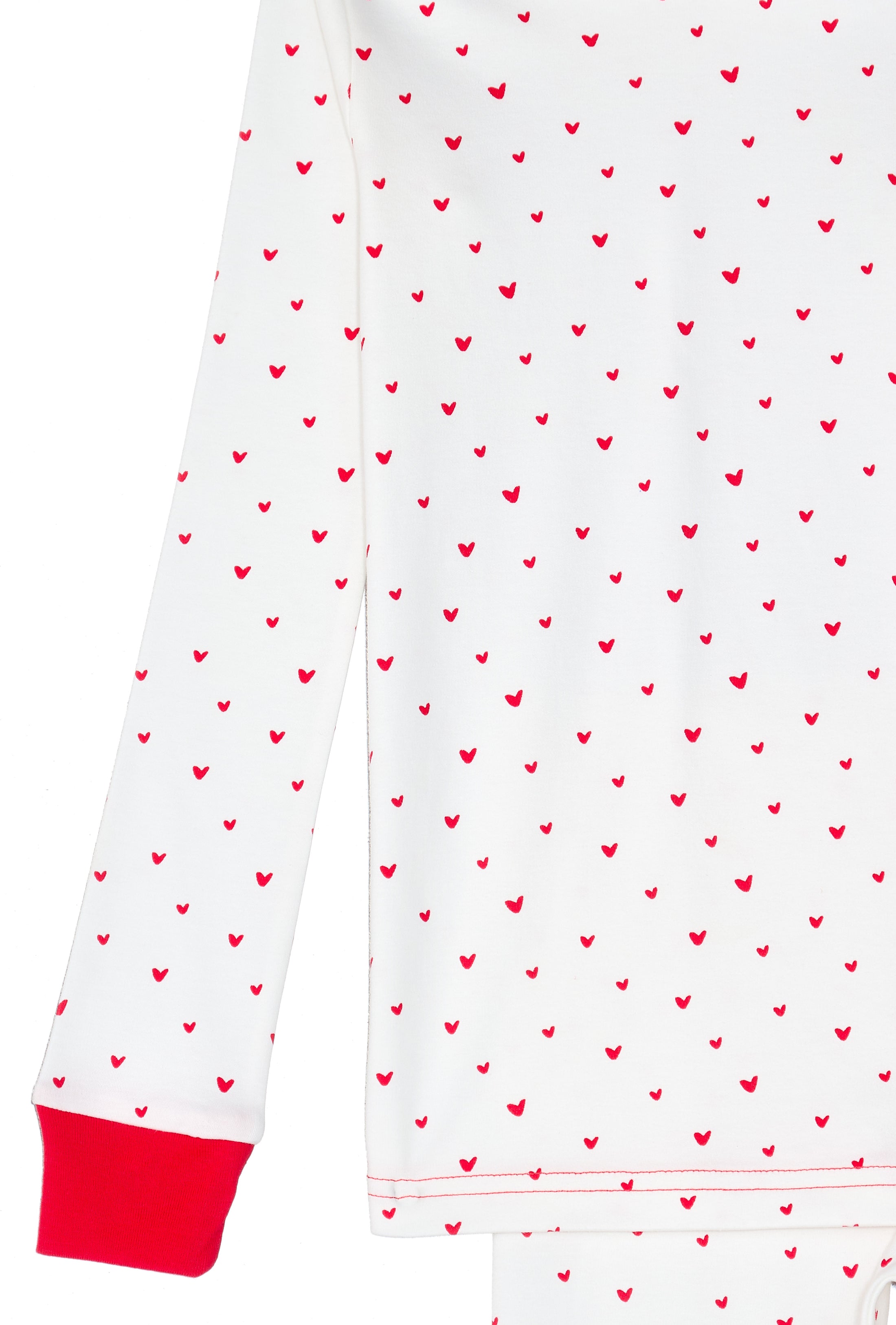 Organic Cotton Toddler Long Johns – Red Hearts