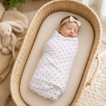 Load image into Gallery viewer, Organic Egyptian Cotton Receiving Blanket – Red Hearts Print
