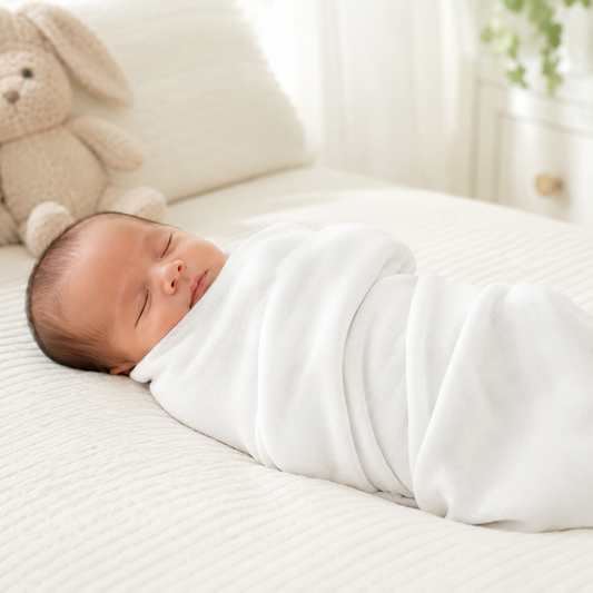 Organic Egyptian Cotton Receiving Blanket – White