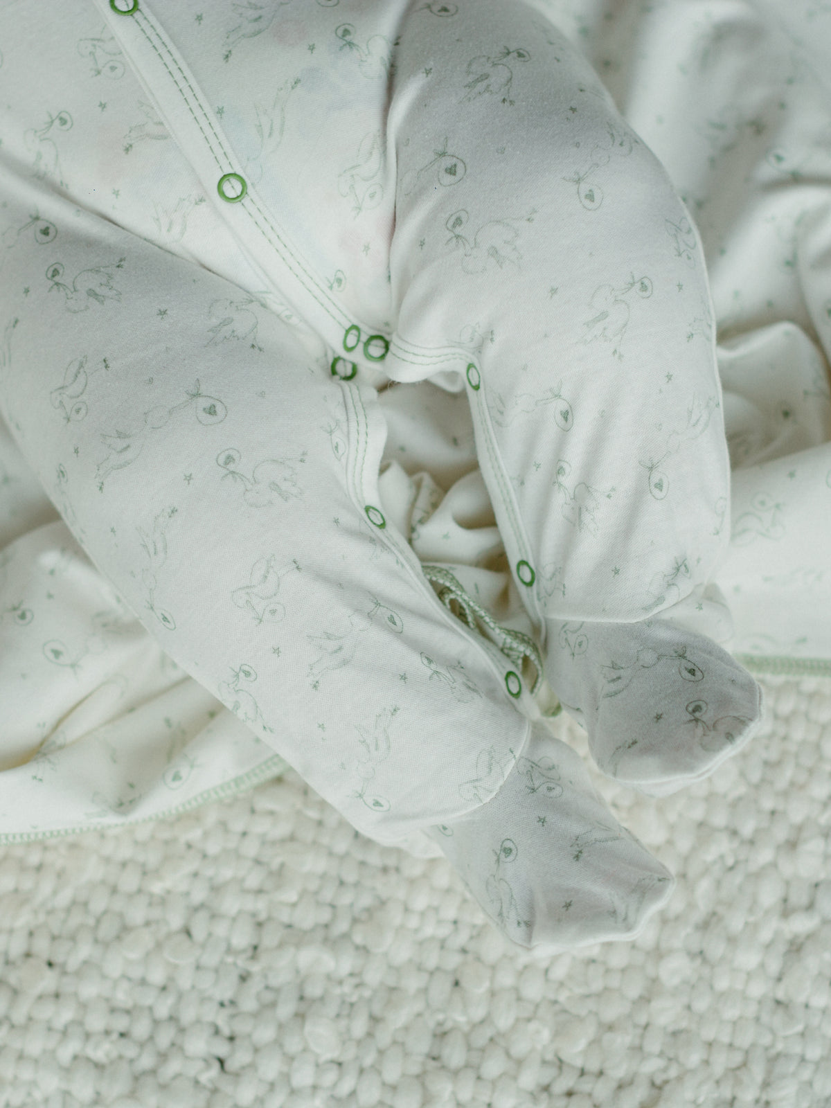 Snap Front Footie - Stork