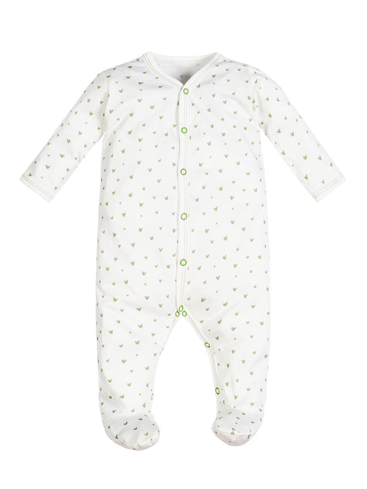 Snap Front Footie - Hearts