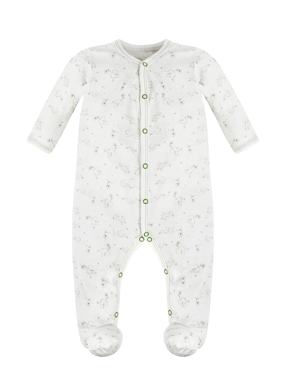 Snap Front Footie - Stork