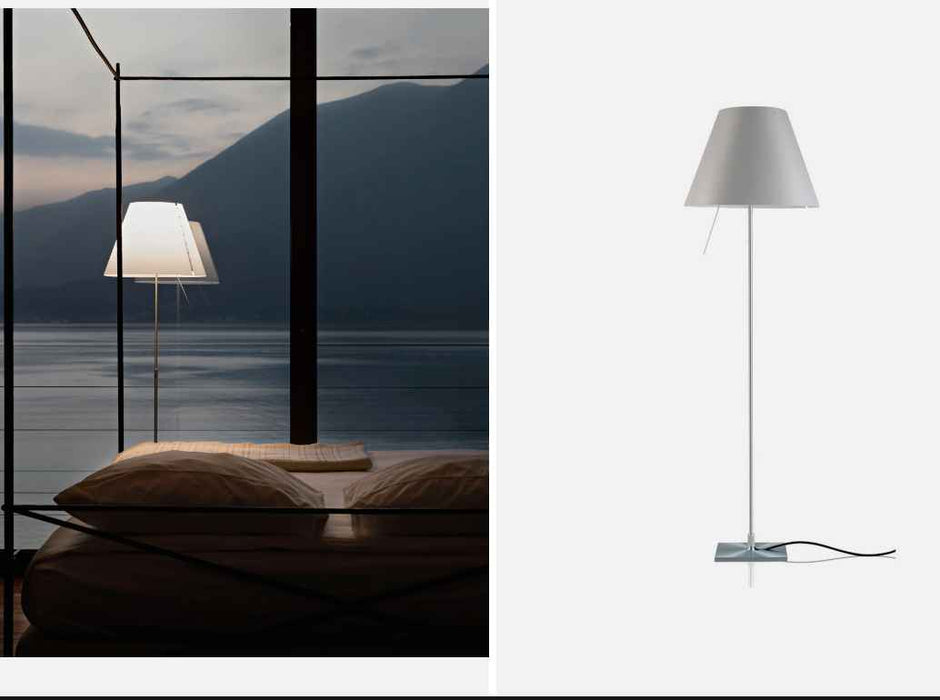 Costanza Terra Stelo Fisso-Alluminio-Bianco Nebbia