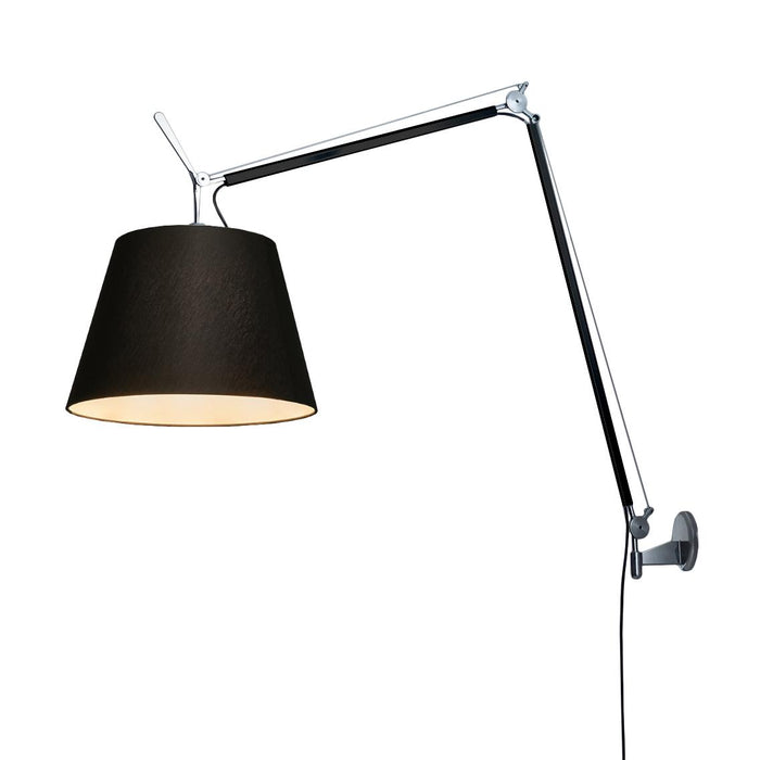 Tolomeo Parete Mega-Con interruttore ON-OFF-Nero-Diffusore Tessuto Nero  Ø 36cm