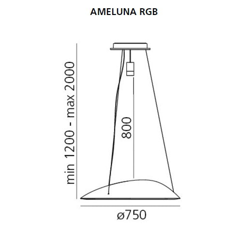 artemide Ameluna Sospensione misure 2