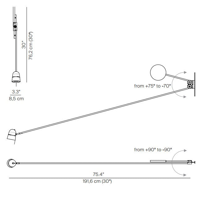 luceplan Counterbalance Parete misure