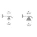 luceplan Fortebraccio Spot Parete/Soffitto misure