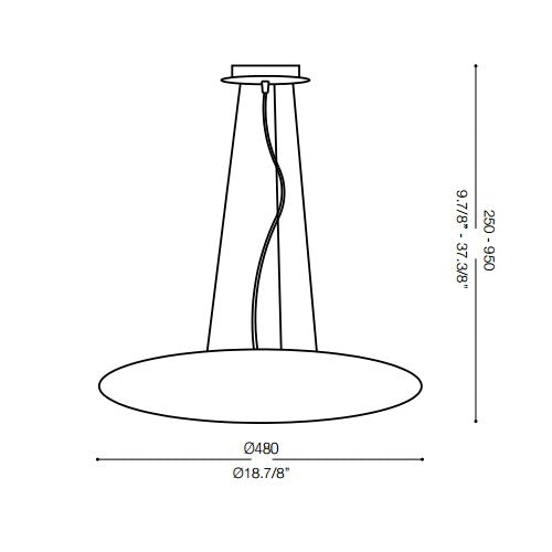 ideal lux Glory SP Sospensione misure 2