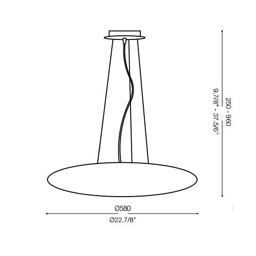 ideal lux Glory SP Sospensione misure 3