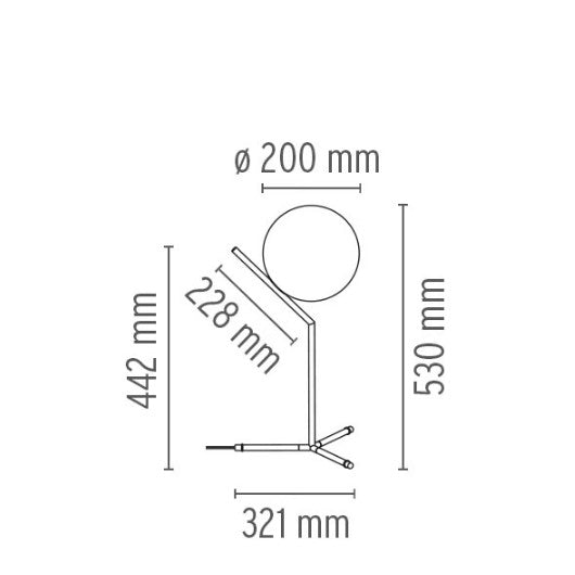Flos IC lights T1 HIGH Tavolo misure