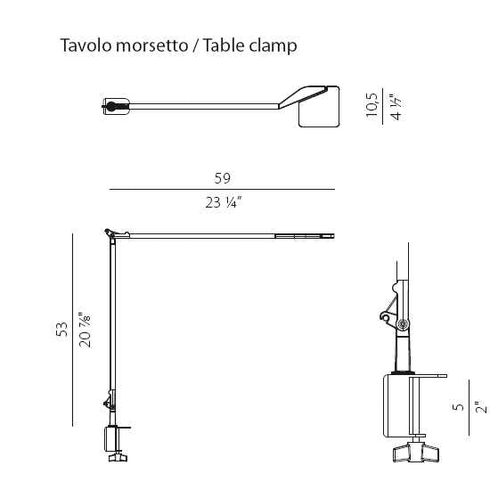 panzeri Jackie Tavolo misure morsetto