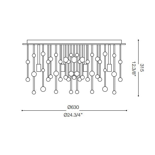 ideal lux Neve Soffitto misure 2