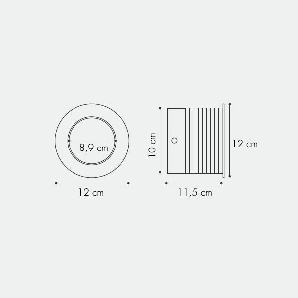 icone di luce Ring Faretto da Incasso Parete/Soffitto misure 2