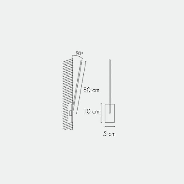 icone di luce Spillo 1 iE Parete/Soffitto misure 3