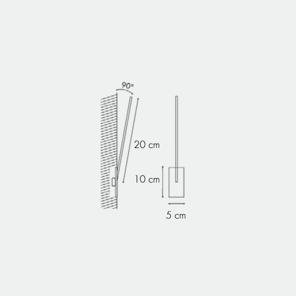 icone di luce Spillo 1 iE Parete/Soffitto misure 4