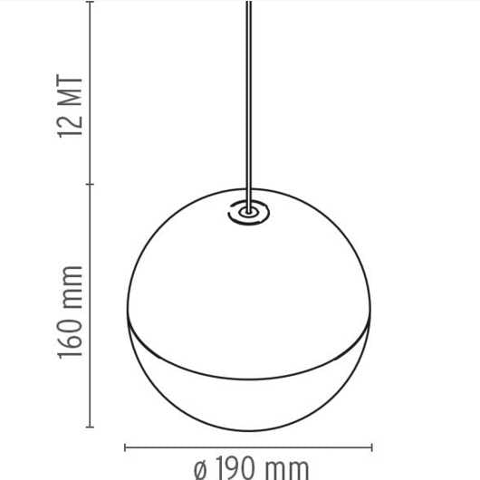 flos String Light - Testa a sfera Sospensione misure 1