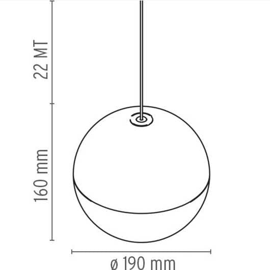 flos String Light - Testa a sfera Sospensione misure 2